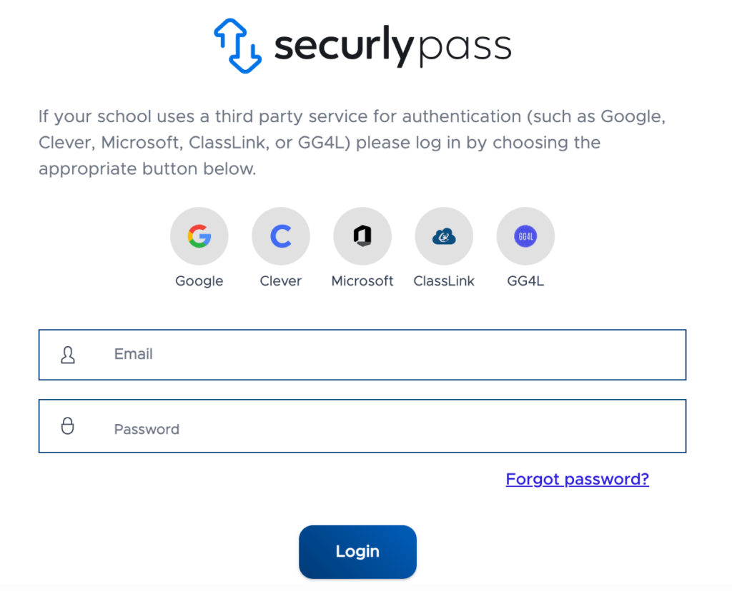 EHallPass-System-Login-page